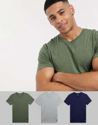 Polo Ralph Lauren - T-Shirts in Marine/Grau/Olive im 3er Pack-Navy