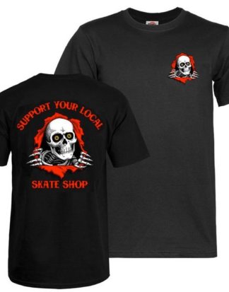 Powell Peralta T-Shirt "Support Your Local Skateshop" Brustprint & Backprint