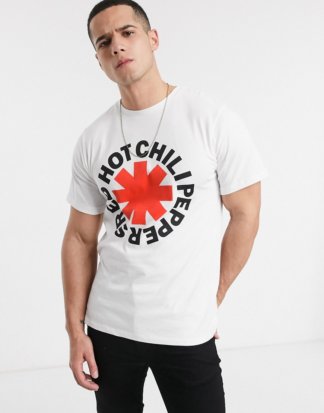 Pull&Bear - Weißes Red Hot Chili Peppers-T-Shirt