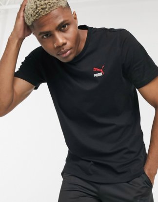 Puma Classics - T-Shirt mit Stickerei in Schwarz