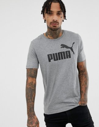 Puma - Essentials - Graues T-Shirt mit großem Logo