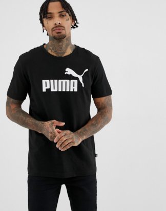 Puma - Essentials - Schwarzes T-Shirt mit großem Logo