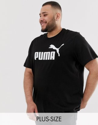Puma PLUS - Essentials - Schwarzes T-Shirt mit großem Logo