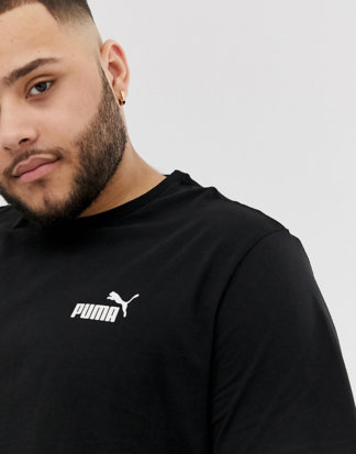Puma PLUS - Essentials - Schwarzes T-Shirt mit kleinem Logo