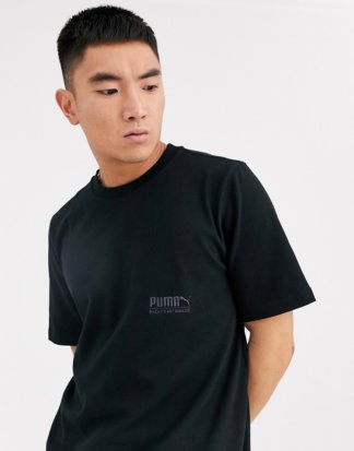 Puma - Schwarzes Oversize-T-Shirt aus schwerem Jersey