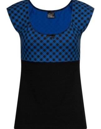 Pussy Deluxe T-Shirt "Blue Vichy"