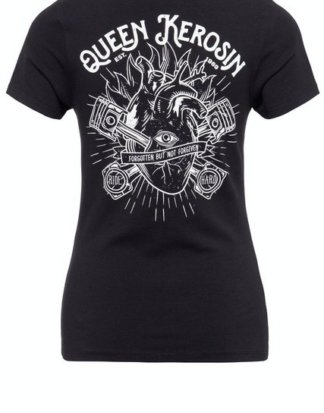 QueenKerosin Print-Shirt "Forgotten but not forgiven" mit coolem Backprint
