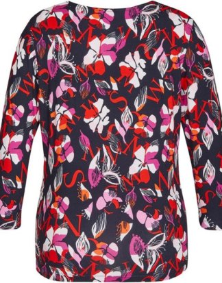 Rabe Print-Shirt mit Muster-Mix und 3/4-Ärmeln