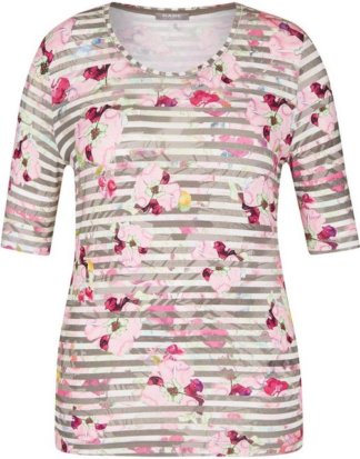 Rabe Print-Shirt mit Streifen und Blumen