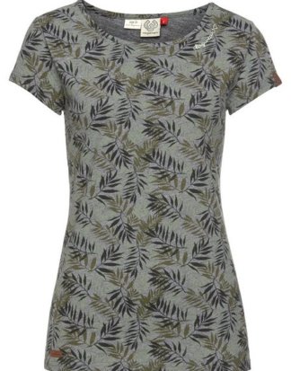 Ragwear T-Shirt "MINT LEAVES" mit nachhaltigem Symbol-Blatt-Allover-Druck