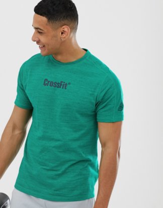 Reebok - Crossfit - Meliertes T-Shirt in Petrol-Navy