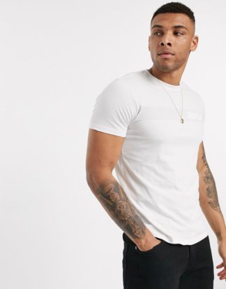 Replay - Weißes T-Shirt mit Vordereinsatz, Logo und Rundhalsausschnitt