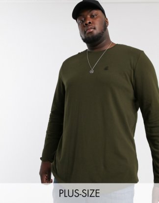 River Island Big & Tall - Langärmliges Shirt in Grün