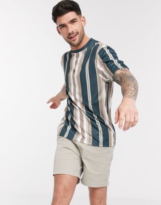 River Island - Gestreiftes T-Shirt-Navy