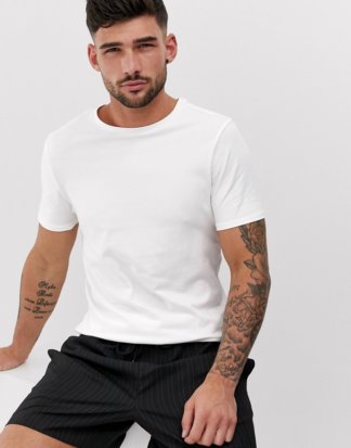 River Island - Muskel-T-Shirt in Weiß mit Rundhalsausschnitt