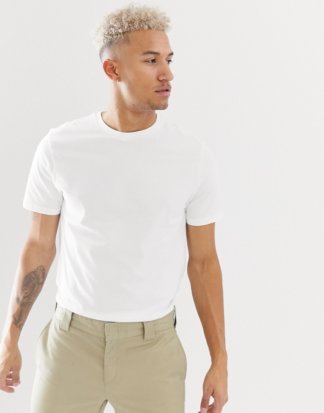 River Island - Schmal geschnittenes T-Shirt in Weiß