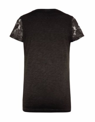 SOCCX T-Shirt mit Spitzenkante