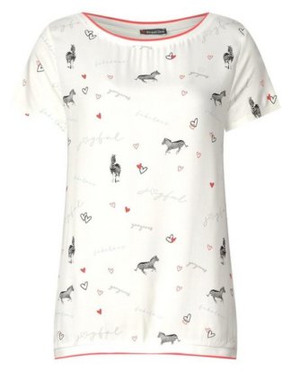 STREET ONE Print-Shirt mit U-Boot-Ausschnitt