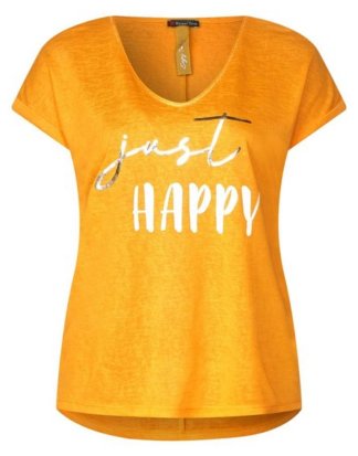 STREET ONE T-Shirt Wordingprint mit Metallic-Effekt