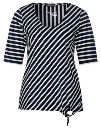 STREET ONE T-Shirt mit diagonalem Streifenprint