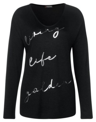 STREET ONE V-Shirt mit Pailletten und Schimmer-Effekte