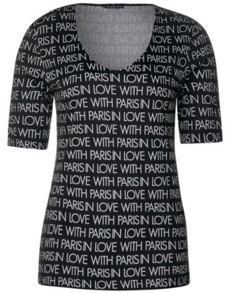 STREET ONE V-Shirt mit allover Wording