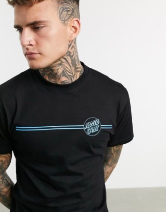Santa Cruz - Opus Dot - Gestreiftes, schwarzes T-Shirt