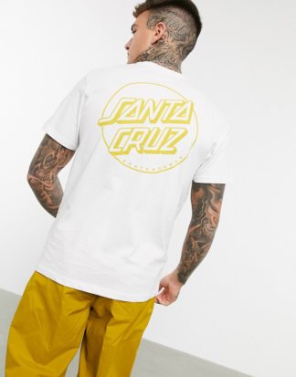 Santa Cruz - Opus Dot - Weißes, gestreiftes T-Shirt