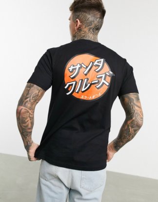 Santa Cruz - Other Japanese - Schwarzes, mit Punkten bedrucktes T-Shirt