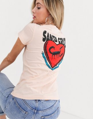 Santa Cruz - Sacred Heart - T-Shirt in Pfirsich-Orange