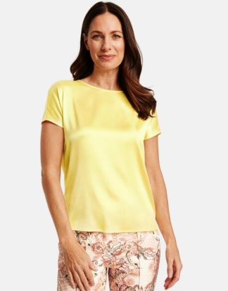 Schimmerndes 1/2 Arm Shirt Gelb 42/M