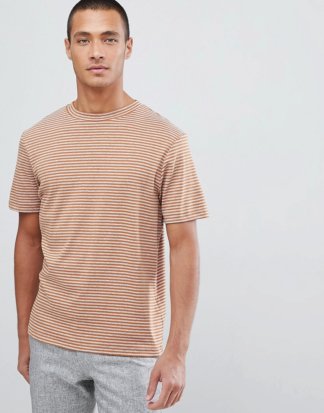 Selected Homme - Gestreiftes T-Shirt-Orange