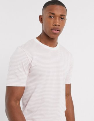 Selected Homme - The Perfect Tee - Gestreiftes T-Shirt aus Pima-Baumwolle in Rosa