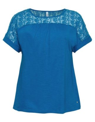 Sheego T-Shirt mit Spitzenpasse