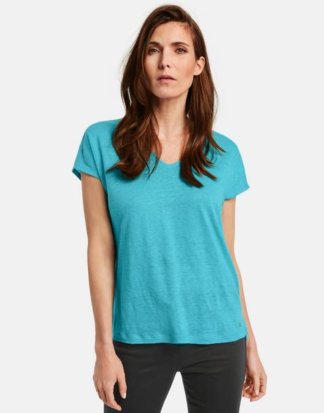 Shirt aus Leinen Blau 36/S