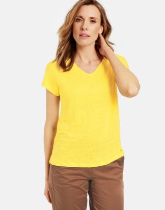 Shirt aus Leinen Gelb 36/S