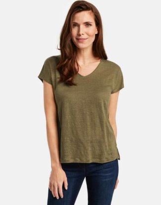 Shirt aus Leinen Grün 36/S