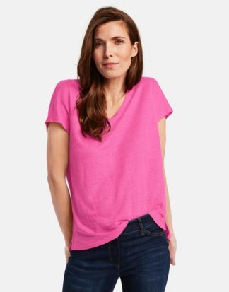 Shirt aus Leinen Pink 44/L