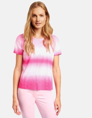 Shirt mit Batikstreifen organic cotton Pink 40/M