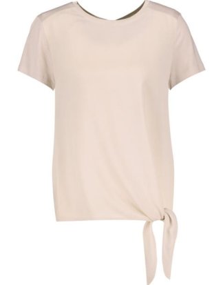 Shirt mit Bindeband Beige 36/S