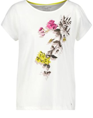 Shirt mit Blumenranke organic cotton Weiss 38/S