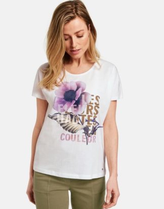 Shirt mit Frontdruck organic cotton Weiss 38/S