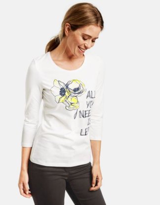 Shirt mit Frontprint Beige 36/S