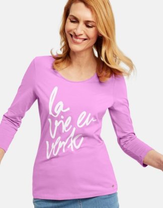 Shirt mit Frontprint Pink 36/S