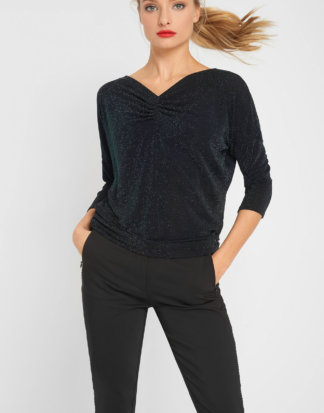 Shirt mit Metallic-Garn
