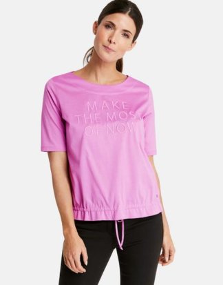 Shirt mit Statement Schriftzug Pink 36/S