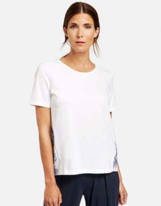 Shirt mit bedrucktem Rückenteil Weiss 36/S