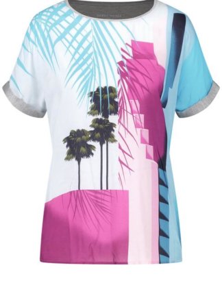 Shirt mit bedrucktem Vorderteil Mehrfarbig 36/S