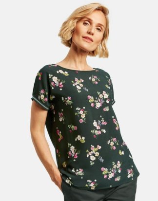 Shirt mit blumigem Vorderteil Mehrfarbig 38/S
