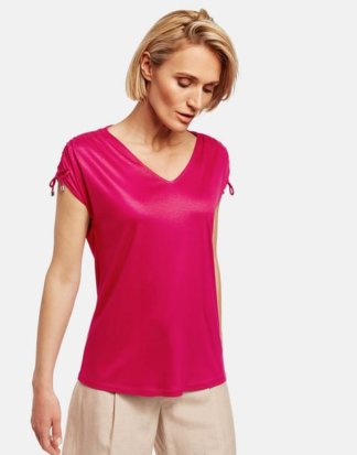 Shirt mit gerafftem Ärmel Pink 36/S